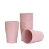 IRIDA NATURALS Plush Pink Wheat Straw Unbreakable Tea Cups Set of 4-300ML, Lightweight, Eco-Friendly Chai Cup Set, Reusable, Freezer and Microwave Safe Coffee Cup for Tea, Juice, Water & Soda Serving