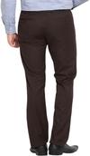 AD & AV Men Brown Solid Synthetic Pack Of 2 Formal Trousers