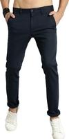 AD & AV Men Dark Blue Solid Synthetic Single Casual Trousers