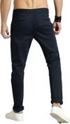AD & AV Men Dark Blue Solid Synthetic Single Casual Trousers