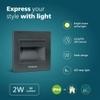 PHILIPS 2W Decorative LED Step Light | StepGlow Surface Mounted Anthracite Outdoor LED Stair Light | Warm White, Pack of 6
