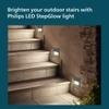 PHILIPS 2W Decorative LED Step Light | StepGlow Surface Mounted Anthracite Outdoor LED Stair Light | Warm White, Pack of 6