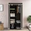 Eco Shopee Shopping Simplified 4+2 Fancy Layer Collapsible Wardrobe Almirah Portable Cloth Rack Foldable Cupboard for Clothes Storage Organizer Shelves Non Woven Fabric and PP Plastic Storage Unit (Self Assemble) (7800-1 , Brown)