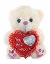 Tickles Plush Adorable Sitting Teddy with Heart Lightweight Stuffed Toy 26 cm 12M and Above