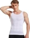RUBS Men's Slimming Body Shaper Vest | Abs & Abdomen Compression Shirt | Stretchable Tummy Tucker Undershirt (1-White & 2-Black, Size: L, Pack of 3)