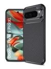 Golden Sand for Google Pixel 9 Pro XL 5G Cover Drop Tested Shock Proof Slim Armor Aramid Carbon Fibre Rugged TPU Case for Google Pixel 9 Pro XL 5G, Black