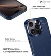 Golden Sand Leather Textured Back Cover Case for Apple iPhone 16 Pro Mobile Phone (ShockProof TPU | Midnight Blue)