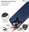 Golden Sand Leather Textured Back Cover Case for Apple iPhone 16 Pro Mobile Phone (ShockProof TPU | Midnight Blue)