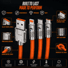 Umake 3-in-1 Multi Charging Cable | Nylon Braided | 1M (Orange) | for Samsung S25/S24, iPhone 16/15, OnePlus 13, Redmi Note 14, Vivo V40 | 3 Months Warranty | BIS Certified