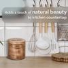 Classyo Wooden Salt Containers for Kitchen, Salt Jar for Kitchen with Wooden Spoon, Salt Storage Containers for Kitchen with Airtight Lid- Salt Box (5 Inch), 800ml