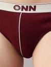 ONN Men Pack Of 2 Maroon Pure Cotton Basic Briefs