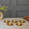 FLAWLESS KARIGARI Tealight Candle Holder Set of 8 | Golden Metal Lotus for Diwali Decoration, Home Decor, Table Centerpiece, Gift Items
