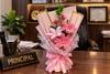 INDIAN PLAST Handmade Flower Bouquet Gift | Handmade Decorative Flowers with Wrapping | Romantic Gift for Birthday, Anniversary & Special Occasions Pink Pack of 1