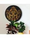 The Artment your artistic apartment Matte Finish Black and Gold Round Canvas Wall Decor Painting 40cm