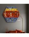 The Artment your artistic apartment Unframed Multicolor Hexagonal Canvas Wall Decor 30 cm