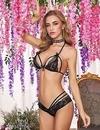 PIBU -Women Net Lace Self-Design Baby Doll Set ( Pack of 3 ) ( Color : Black,Pink,Yellow ) ( Size : M )