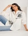 DESIGNALLY Women White Zebra Print Shirt