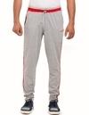 Vego Men Grey, Red Cotton Track Pant