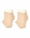 Buyra Ultra-Thin Semi Transparent Nylon Ankle Length Socks (Beige Color, Free Sze) - Set of 10 Pair