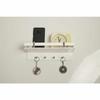 MARQO White Acrylic Wall-Mount Shelf 124 Inch with Rail Key Hooks (Pack of 1)