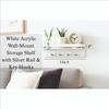 MARQO White Acrylic Wall-Mount Shelf 124 Inch with Rail Key Hooks (Pack of 1)