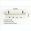 MARQO White Acrylic Wall-Mount Shelf 124 Inch with Rail Key Hooks (Pack of 1)