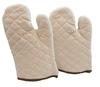 Inditradition 100% Cotton Padded Oven Gloves | Heat Resistant, Washable, Pack of 2 (Beige)