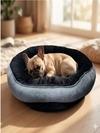Nandu Gear Soft Velvet Red Cream Color Luxury Sofa Bed PET Bed | Dog Bed | CAT Bed | Puppies Puppy Bed | Rabbit Bed small nh_15