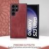 Excelsior Premium PU Leather Back case Cover with 360 Degree Full Body Protection | Shockproof for Samsung Galaxy S23 Ultra (Red)