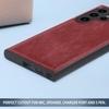 Excelsior Premium PU Leather Back case Cover with 360 Degree Full Body Protection | Shockproof for Samsung Galaxy S23 Ultra (Red)