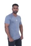 SOLID FIT Nylon Lycra Half Sleeves Round Neck Slim Fit Tshirt for Men (Grey-XL)