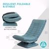 Kawachi Adjustable 5-Position Folding Recliner Floor Chair with 360 Degree Swivel-Blue