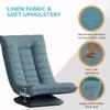 Kawachi Adjustable 5-Position Folding Recliner Floor Chair with 360 Degree Swivel-Blue