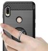 Unistuff Back Case Cover for Mi Redmi Y3, Mi Redmi 7 with Magnetic Kickstand | Premium Matte Finish | Camera Bump Protection | Rubberized Ring Cover - Night Black, 76186