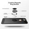 Unistuff Back Case Cover for Oppo F9 Pro with Magnetic Kickstand | Premium Matte Finish | Camera Bump Protection | Rubberized Ring Cover - Night Black, 76338