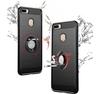 Unistuff Back Case Cover for Oppo F9 Pro with Magnetic Kickstand | Premium Matte Finish | Camera Bump Protection | Rubberized Ring Cover - Night Black, 76338
