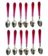Urban Buy Stainless Steel Dinner Handle Spoon/Table Handle Spoon Set of 6 and, MultiColour (Pack of 2)