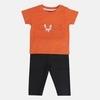 MINI KLUB Knit Elastic Top And Bottom-Orange/Black