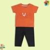 MINI KLUB Knit Elastic Top And Bottom-Orange/Black