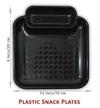 Inpro Stylish Plastic Plates in 12 Black Color for Serving Snacks / Light Weight Plates / Pasta plate / Serving plate- Plastic Snacks plates-half plates-plastic kitchen crockery or parties Set of 12 Black Snacks Plastic Plates (Set Of 12 Plates).