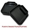 Inpro Stylish Plastic Plates in 12 Black Color for Serving Snacks / Light Weight Plates / Pasta plate / Serving plate- Plastic Snacks plates-half plates-plastic kitchen crockery or parties Set of 12 Black Snacks Plastic Plates (Set Of 12 Plates).
