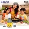 Benito PRESSIO Nutri Mixer 550 watt Mixer Grinder with 2 Jars | Durable Shockproof ABS Body | Powerful Motor with Advanced Grinding Technology | Elegant Yellow & Grey Finish come with 1-Year Warranty