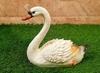 Wonderland White Resin Swan Statue - 35.6 x 15.2 cms