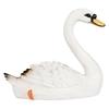 Wonderland White Resin Swan Statue - 35.6 x 15.2 cms