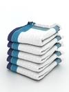 Athom Trendz Waffle Border White Cotton Bath Towel 75 x 150 cm (Pack of 5) ATZ-BT-A-C5