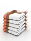 Athom Trendz Waffle Border White Cotton Bath Towel 75 x 150 cm (Pack of 5) ATZ-BT-C-C5
