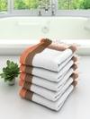 Athom Trendz Waffle Border White Cotton Bath Towel 75 x 150 cm (Pack of 5) ATZ-BT-C-C5
