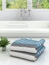 Athom Trendz Blue Diamond Flower Cotton Bath Towel 75 x 150 cm (Pack of 2) ATZ-BT-H-C2