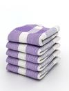 Athom Trendz 100% Premium Cotton Lightweight Quick-Dry & High Absorbant Bath Towel, Pin Stripes Purple -75x150 Cm (Pack Of 5) ATZ-BT-S-C5