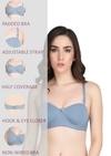 Liigne Women Half Cup Padded Bra (Pack Of 2) - Made of Pure Cotton Full Coverage Non Wired Pushup Soft Cup for T-Shirt Saree Dress Sports Garment for Daily Use Everyday